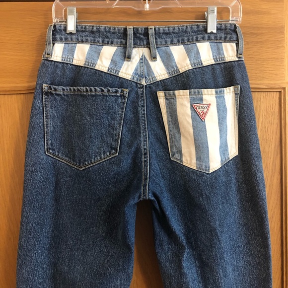 Guess x ASAP Rocky Striped Ankle Zip Jeans Sz 26 - Picture 9 of 15